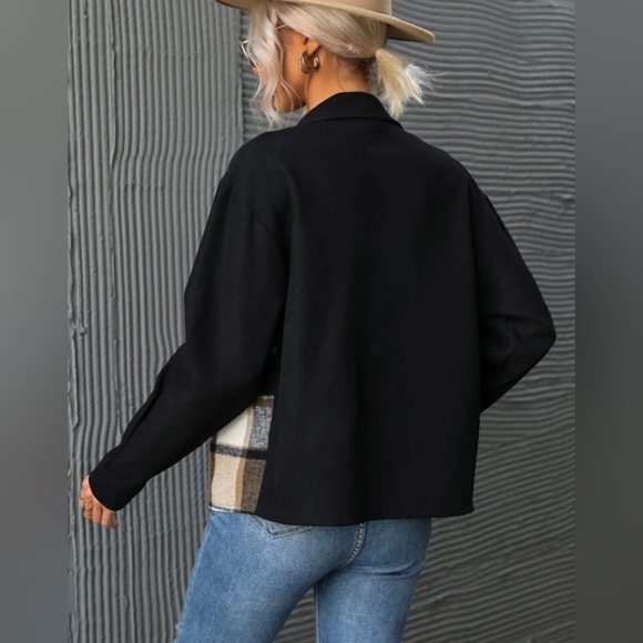 Plaid Print Drop Shoulder Coat - Picture 2 of 13